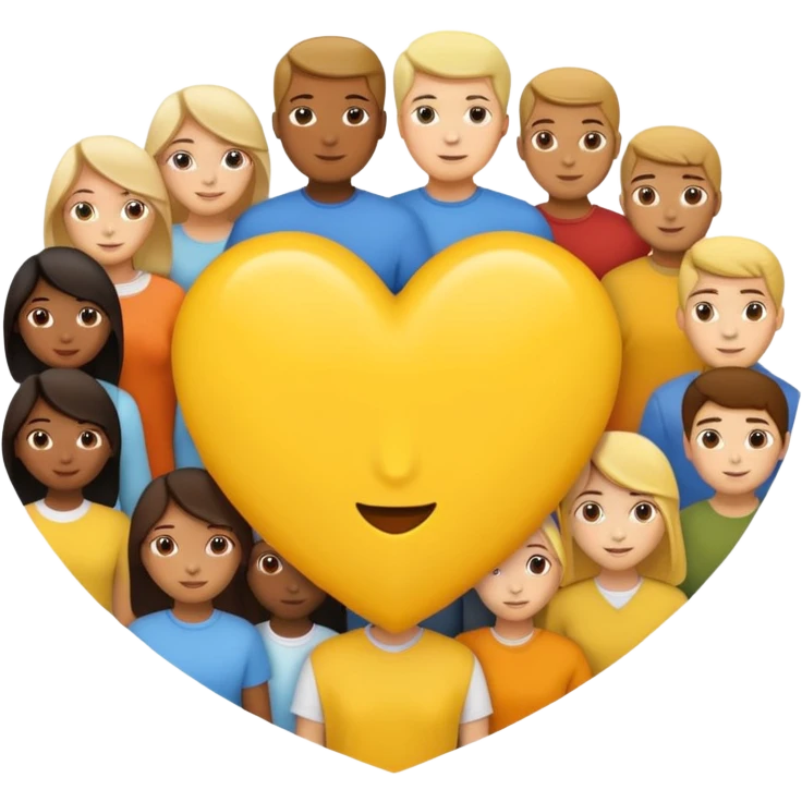 yellow heart with a group of people emoji