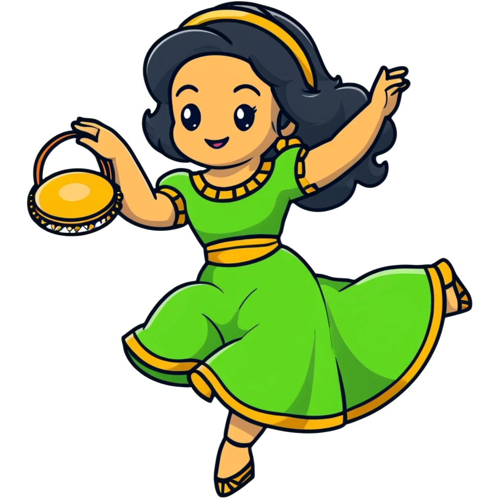Esmeralda with tambourine dancing emoji