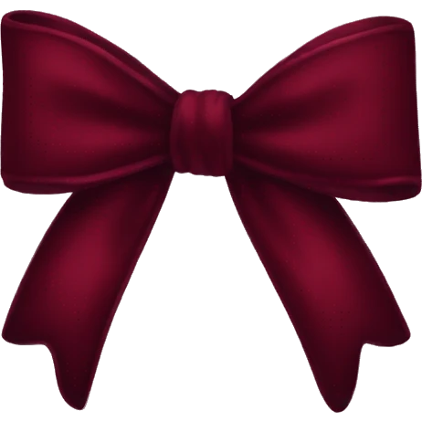 Dark red velvet aesthetic bow emoji