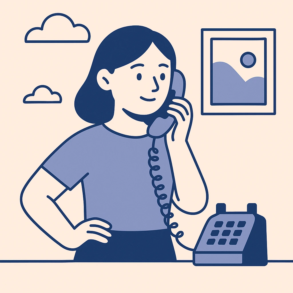 girl talking on telephone in her room emoji