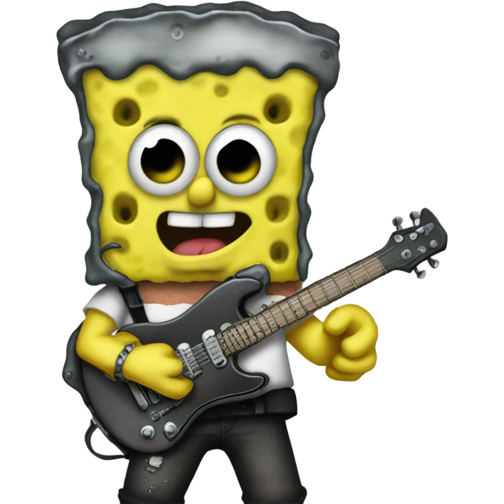 Spongebob in a metal band emoji