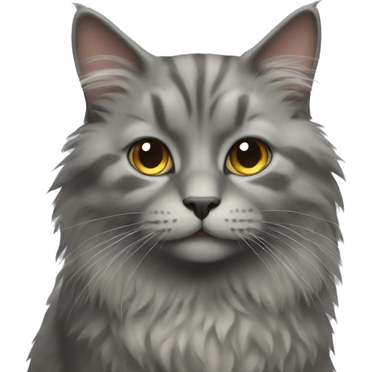 gray fluffy cat emoji