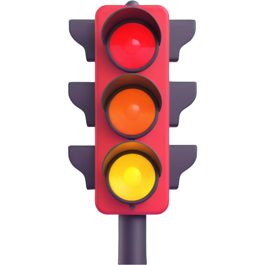 red traffic light, cartoonish proportions emoji