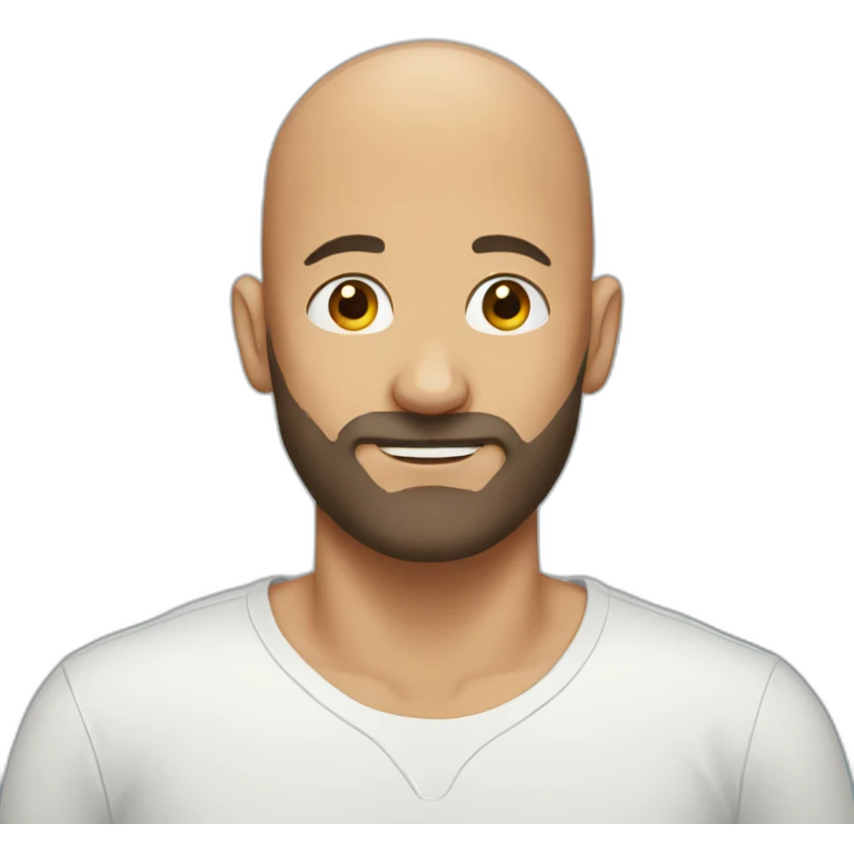 Bald guy, beard-marks emoji