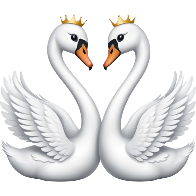 Two swan in love gracefully emoji