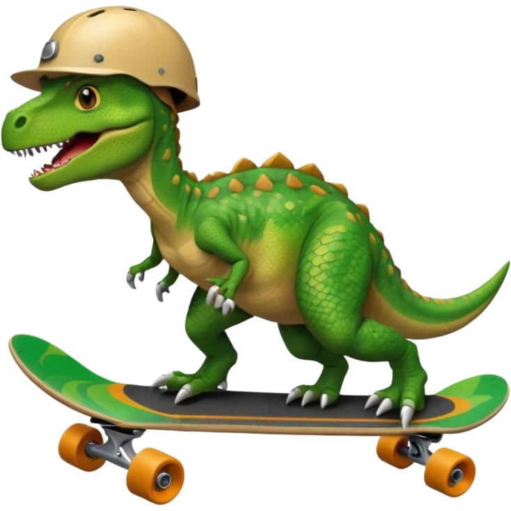 Dinosaur on a skateboard emoji