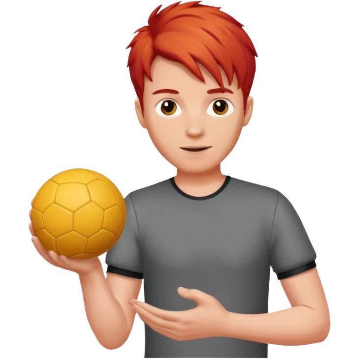 man who play ball with red hair emoji