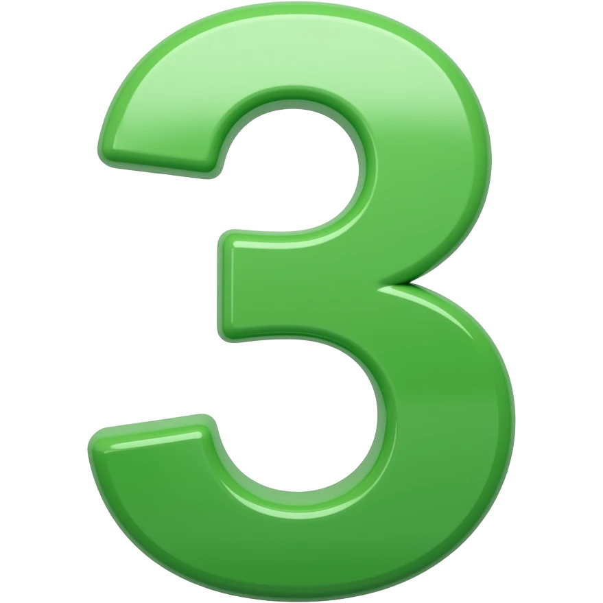 GREEN NUMBER 3 emoji