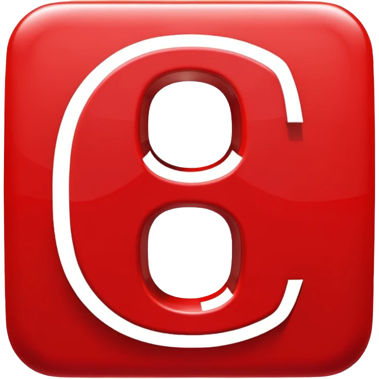 A bold white capital letter C inside a red rounded square, flat emoji design, shiny light reflection, in the same style as the 🅱️ emoji, transparent background, the letter C is large and centered emoji