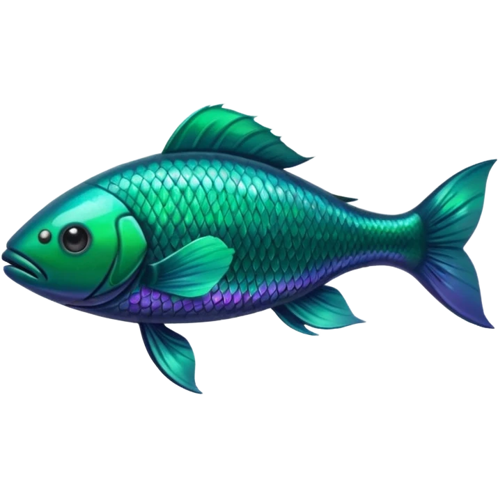 Dark green river fish emoji