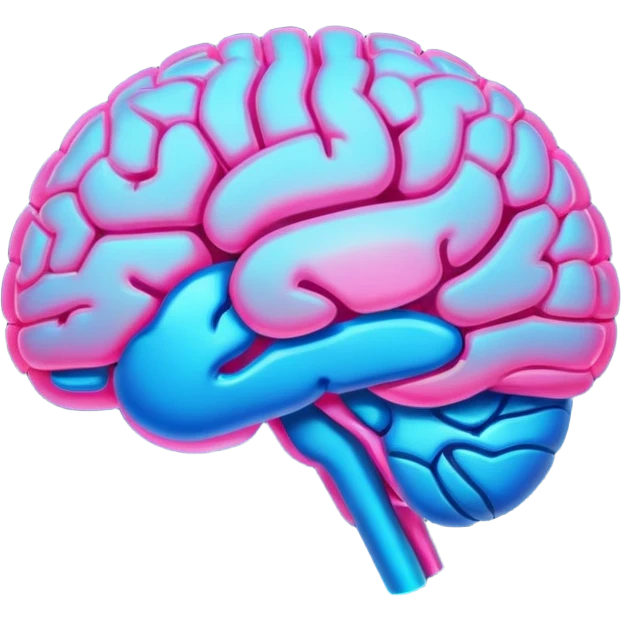 glowing neon brain emoji