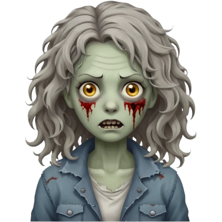 🧟‍♀️ zumbi de cabelo ondulado feminino  emoji