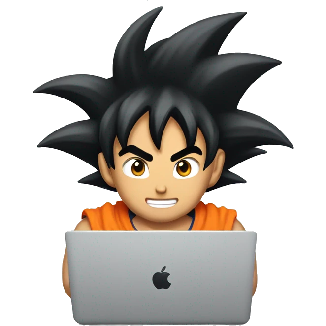 Goku with a MacBook emoji
