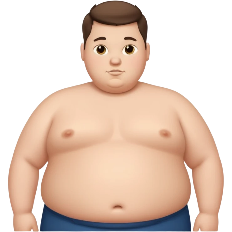 obese 20 year old brunette white male with large bare belly showing and pompadour haircut emoji