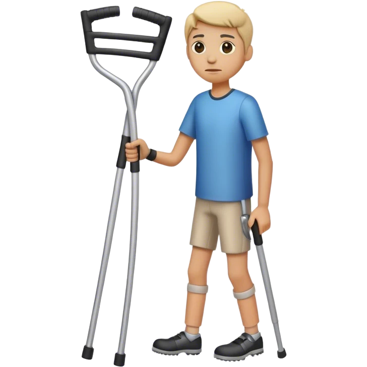 with crutches  emoji
