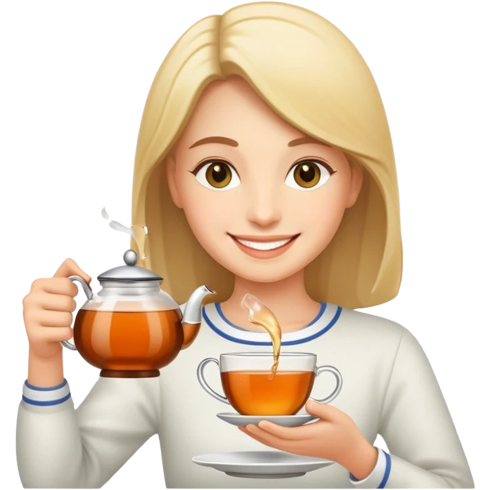 smiling person pouring tea emoji