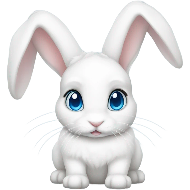 Full white, Lop eared bunny with blue eyes emoji