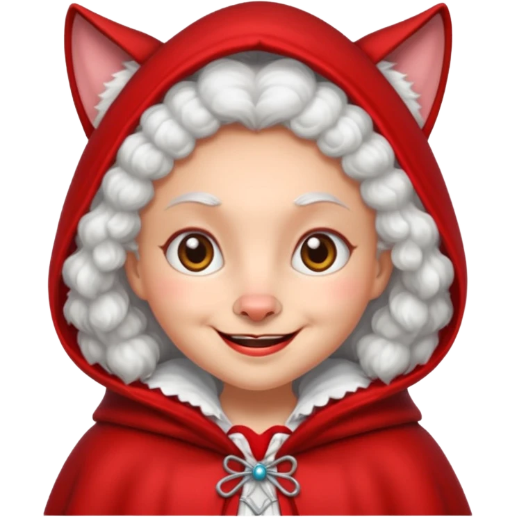 The Big Bad Wolf put on Little Red Riding Hood's grandmother's clothes. emoji