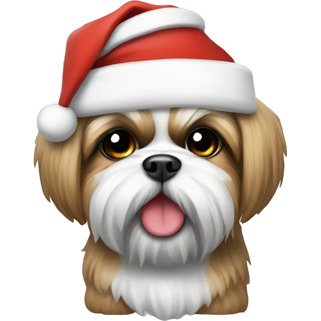 Shi-Tzu with Santa hat emoji