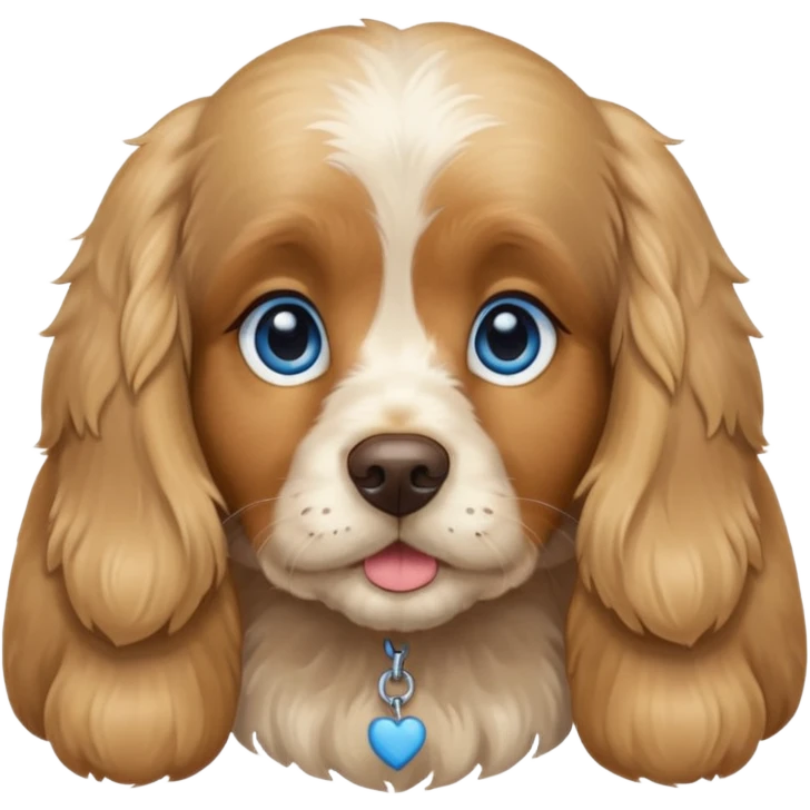 Blonde cocker spaniel with blue eyes emoji