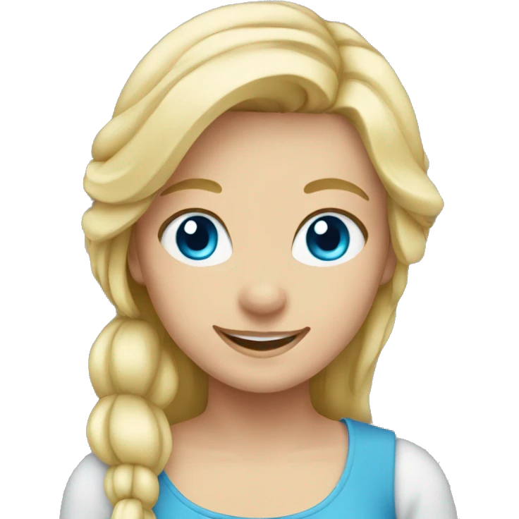smiling girl with blonde Hair and Blue eyes emoji
