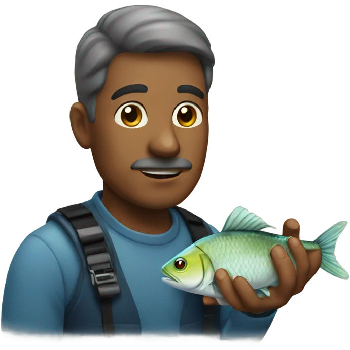a man touch fish emoji