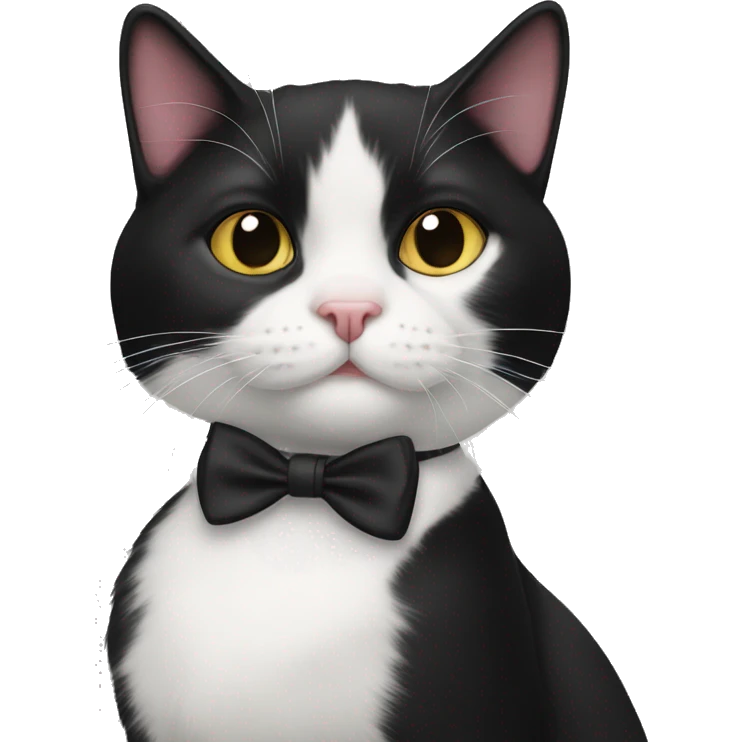 Black and white tuxedo cat emoji