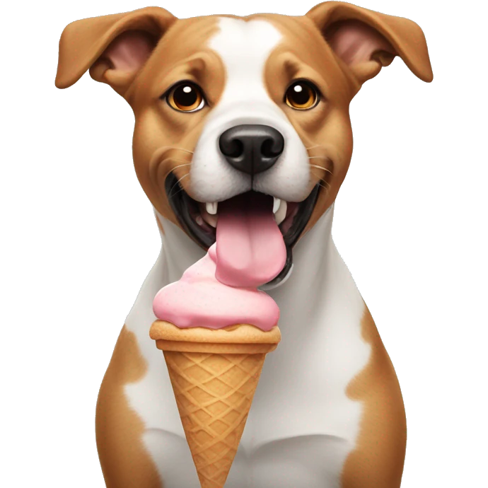 Dog with a ice cream emoji
