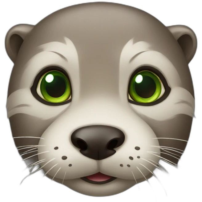 Otter with green eyes emoji