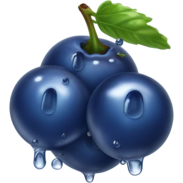 glossy blueberry, wet emoji