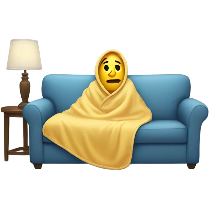 dude in electric blanket on couch emoji