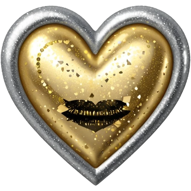 heart with silver and gold glitter emoji