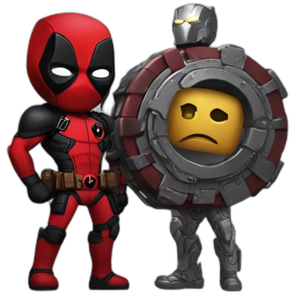 Deadpool with ironman togather emoji