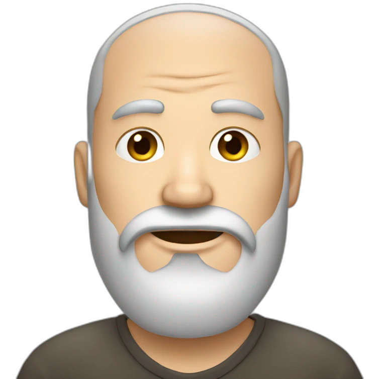 man cut beard white emoji