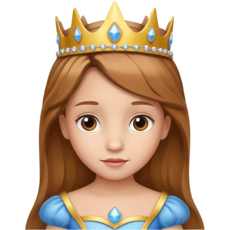 Child girl light brown hair in princess costume emoji