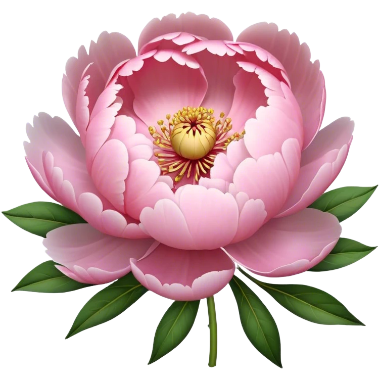Pastel pink peony flower, bloom emoji
