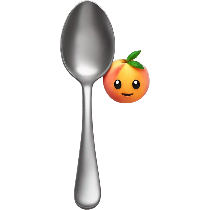 Spoon inside a peach emoji
