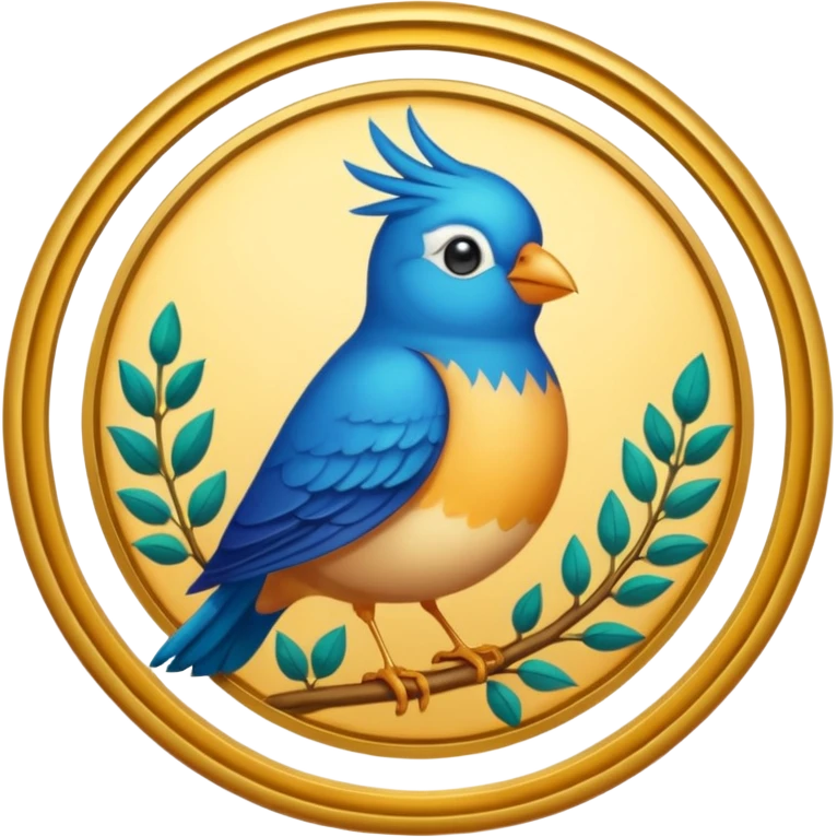 circular achievement style badge for early bird featuring a bird inside and a royal border  emoji