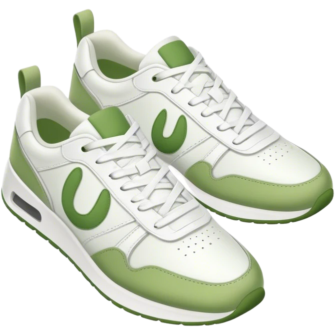 white and matcha colored sneakers emoji