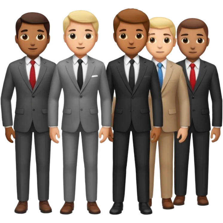 group men wearing shirts and suits emoji