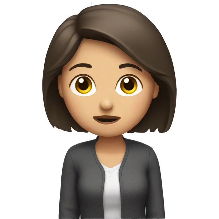 Brunette shoulder shrugging emoji