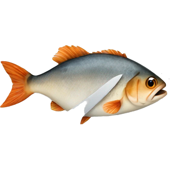 fish with a  knife emoji