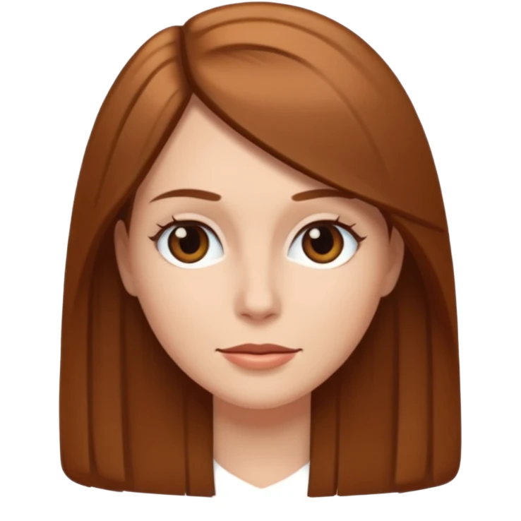femme blanche brune avec des cheveux lisse emoji