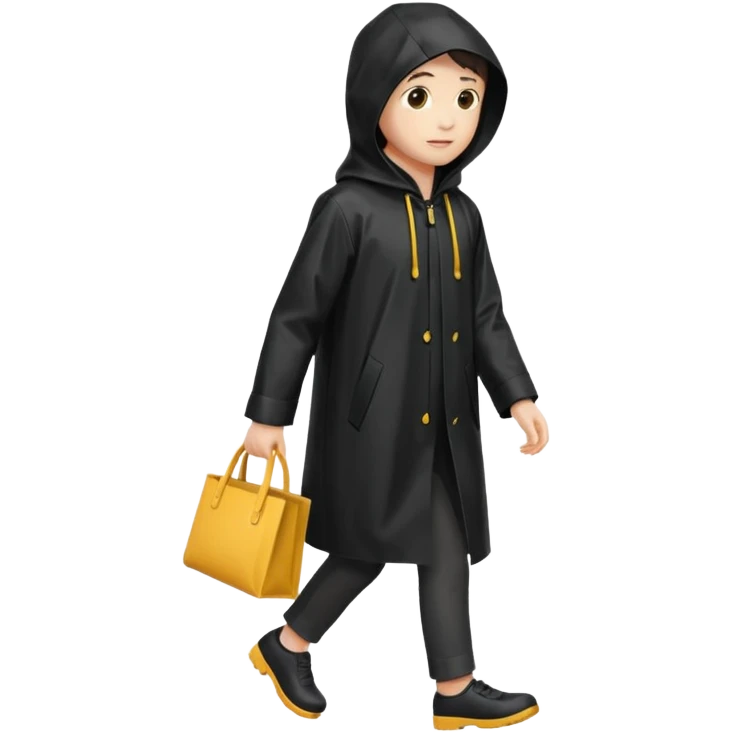 black Raincoat Pedestrian  emoji