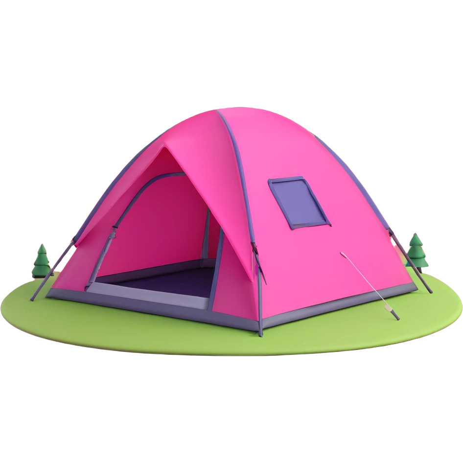 green camping tent emoji