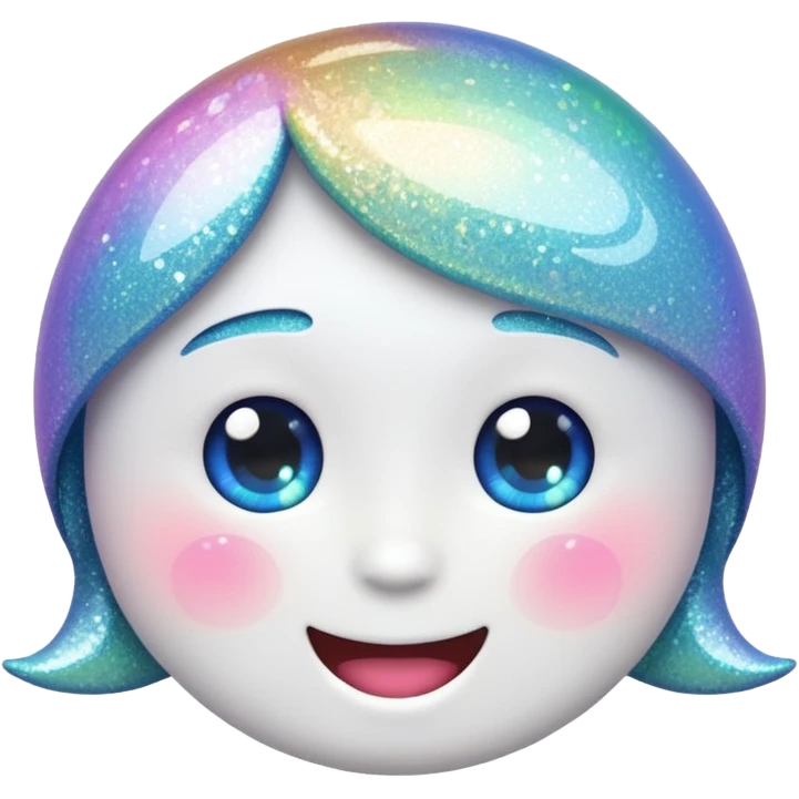 glitter white happy emoji