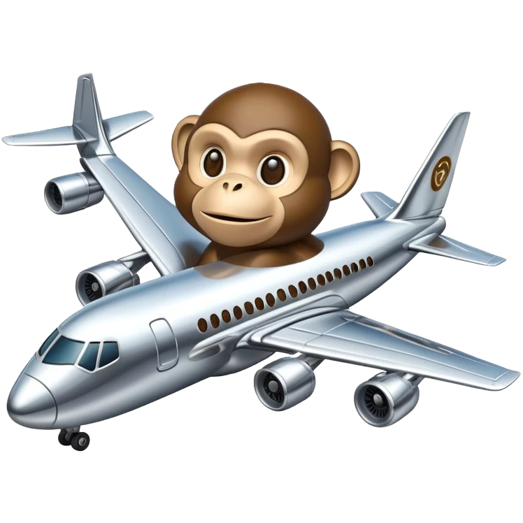 Airplane that looks like a monkey emoji