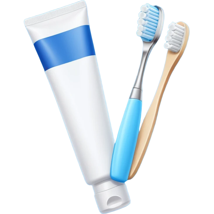 toothpaste and toothbrush emoji
