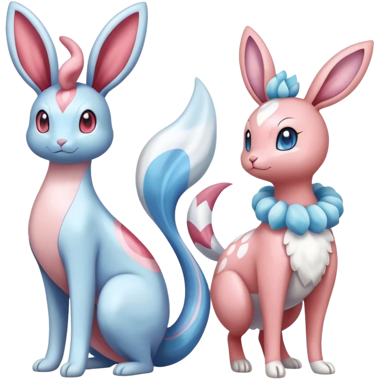Milotic-Sylveon-Primarina-Bunny-Pokémon full body emoji