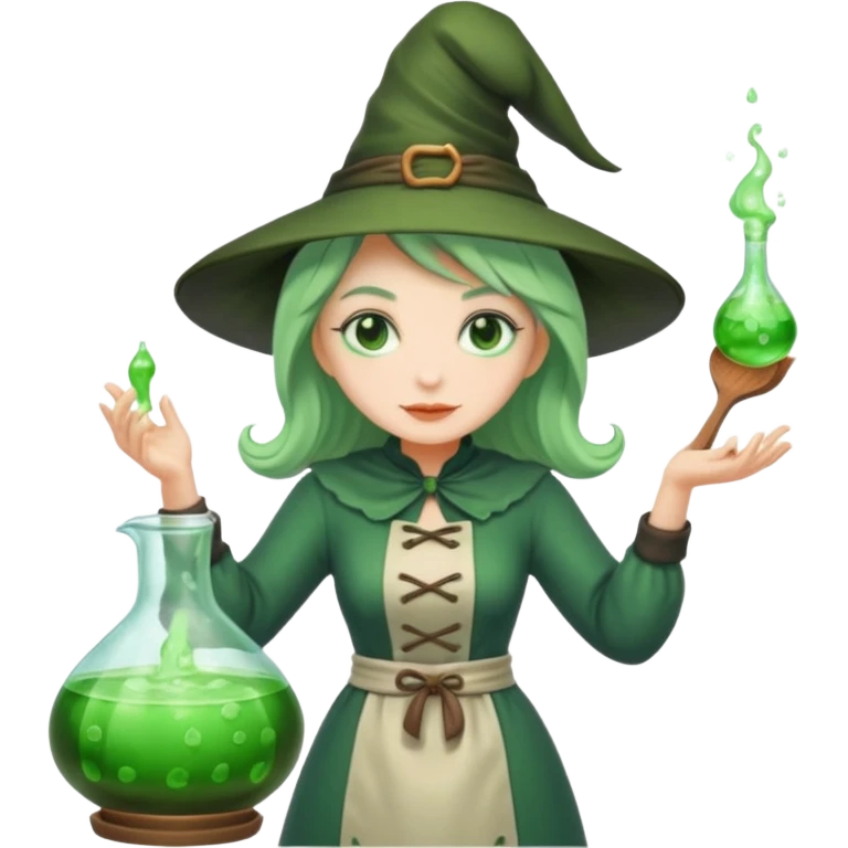 green witch cooking potion emoji